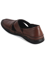 Men Tan Cut Leather Side Stitched Ethnic Criss Cross Juttis and Mojari|Flexible Anti Skid Rubber Sole|Slip On Loafer Shoe Wedding, Party, Kurta Dress