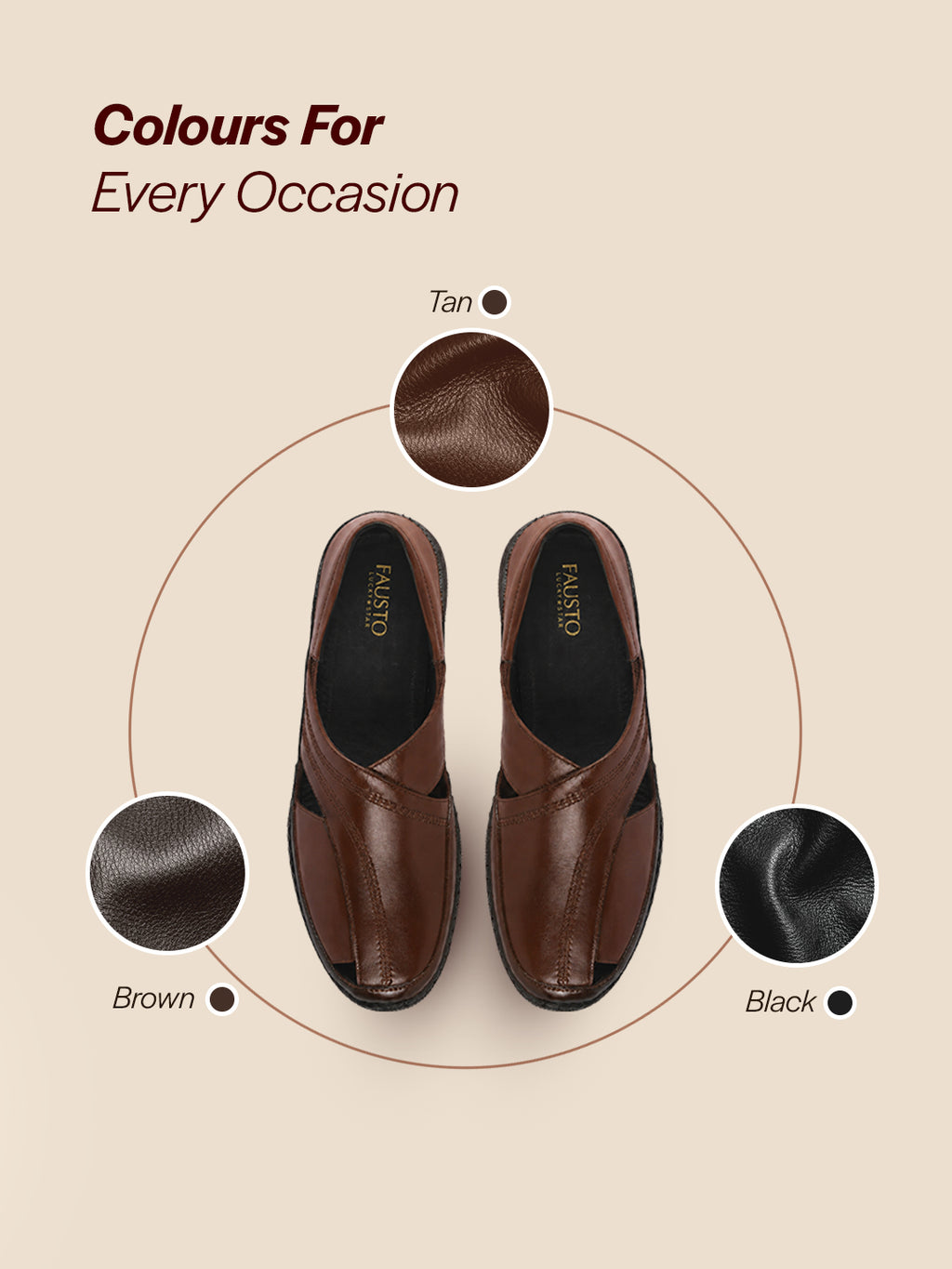 Men Tan Cut Leather Side Stitched Ethnic Criss Cross Juttis and Mojari|Flexible Anti Skid Rubber Sole|Slip On Loafer Shoe Wedding, Party, Kurta Dress