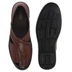 Men Tan Cut Leather Side Stitched Ethnic Criss Cross Juttis and Mojari|Flexible Anti Skid Rubber Sole|Slip On Loafer Shoe Wedding, Party, Kurta Dress