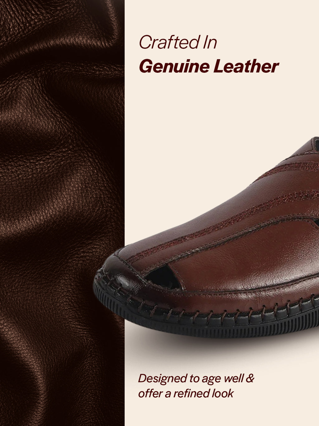 Men Tan Cut Leather Side Stitched Ethnic Criss Cross Juttis and Mojari|Flexible Anti Skid Rubber Sole|Slip On Loafer Shoe Wedding, Party, Kurta Dress