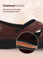 Men Tan Cut Leather Side Stitched Ethnic Criss Cross Juttis and Mojari|Flexible Anti Skid Rubber Sole|Slip On Loafer Shoe Wedding, Party, Kurta Dress