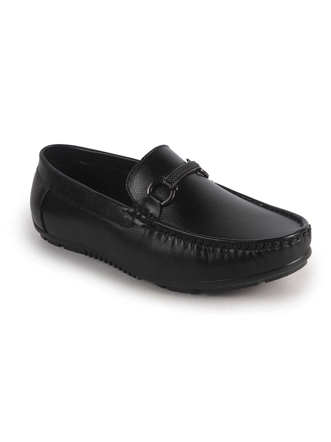 men driving loafers with black buckle