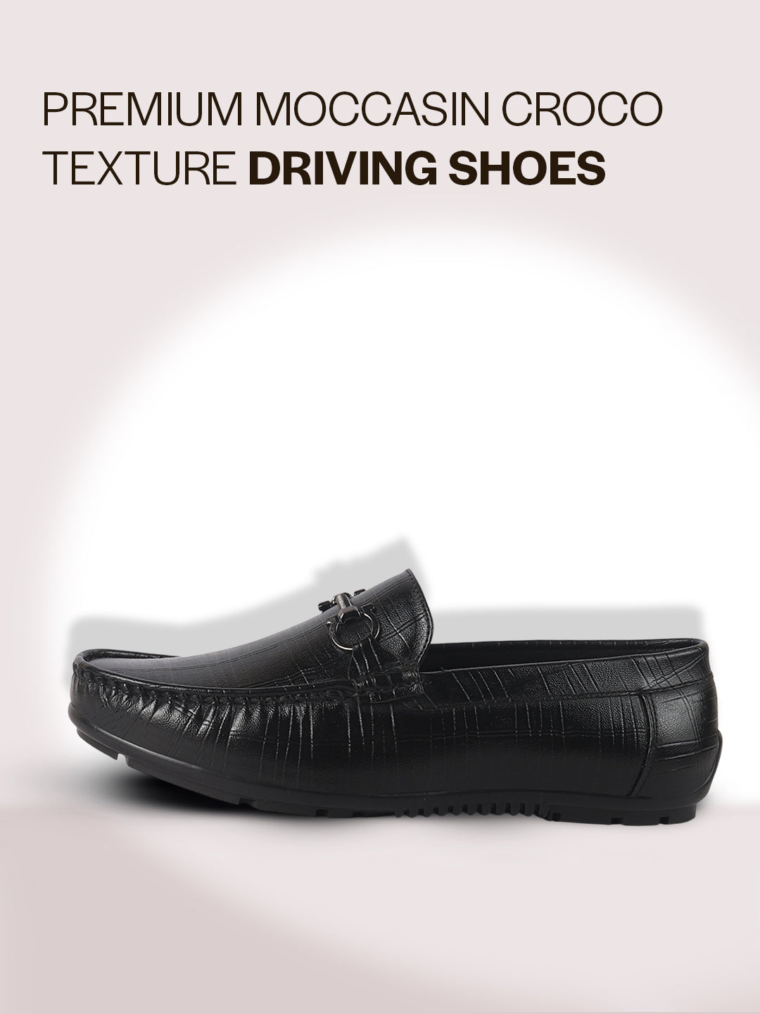 men textured driving loafers