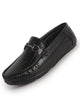 Men Black Classic Embossed Casual Slip-On Moccasins|Lightweight Shock Abosorbing Insole Driving Loafers|Semi-Formal Outfits, Everyday Comfort Moc Toe Shoe