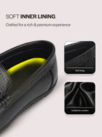 men textured driving loafers