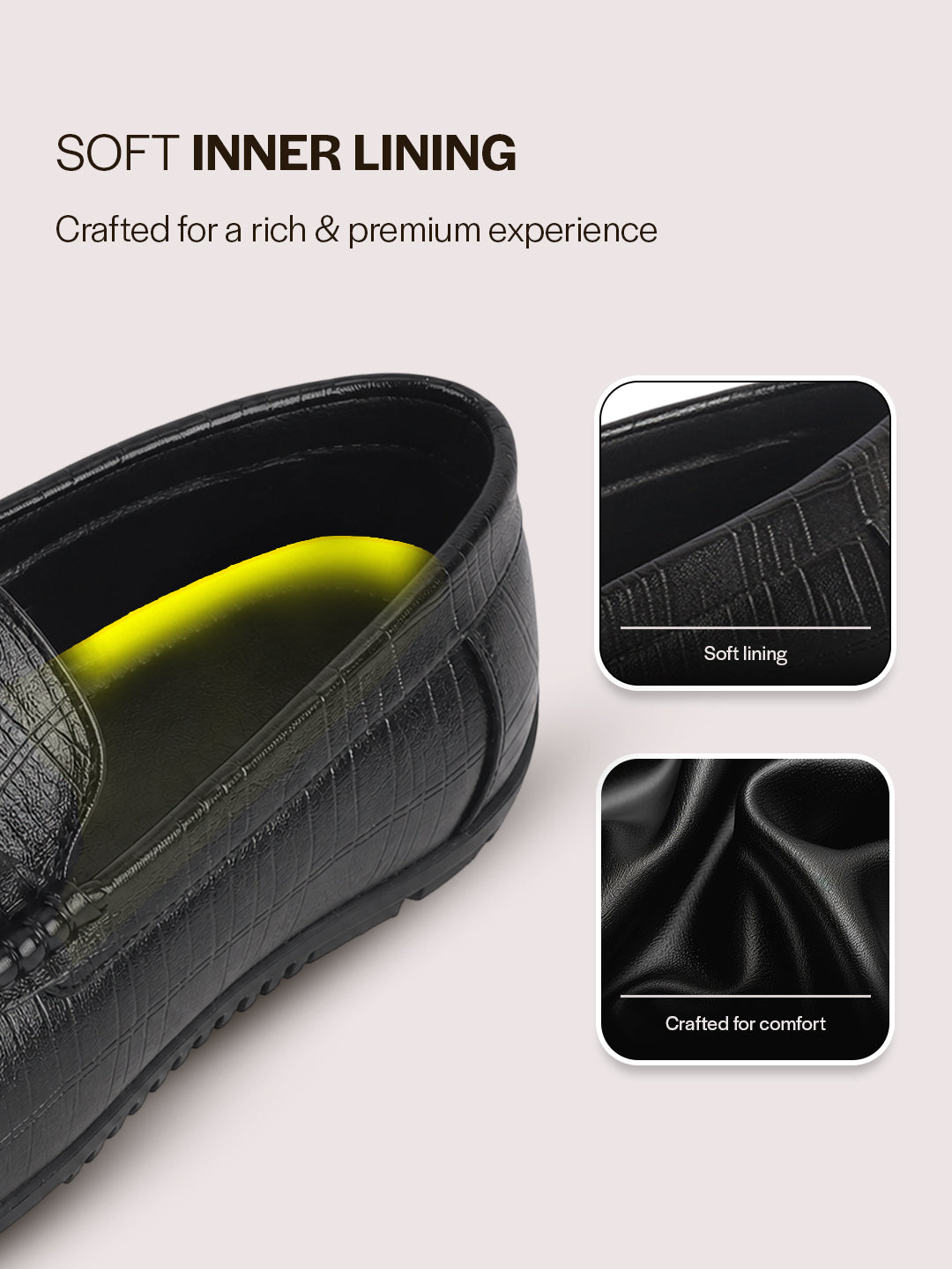 men textured driving loafers