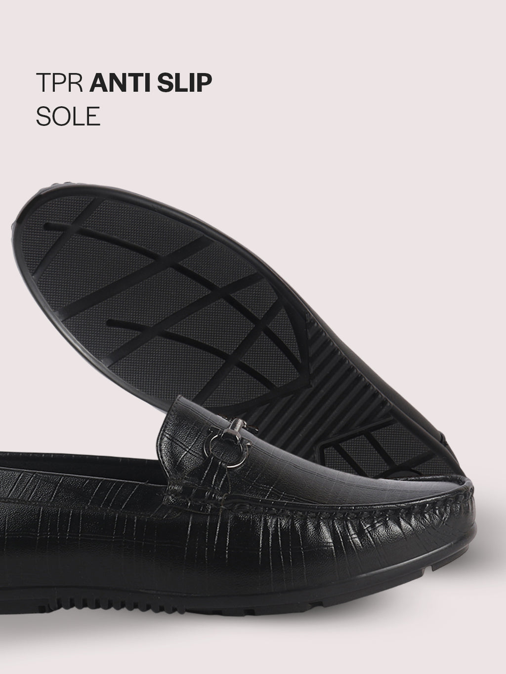 men textured driving loafers