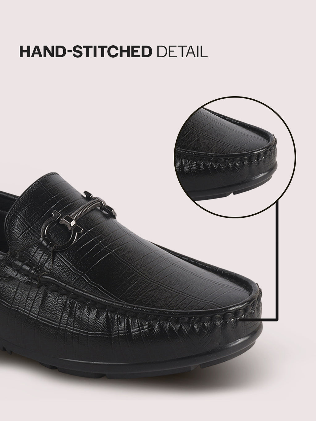 men textured driving loafers