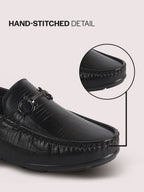 men textured driving loafers
