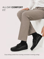 men textured driving loafers
