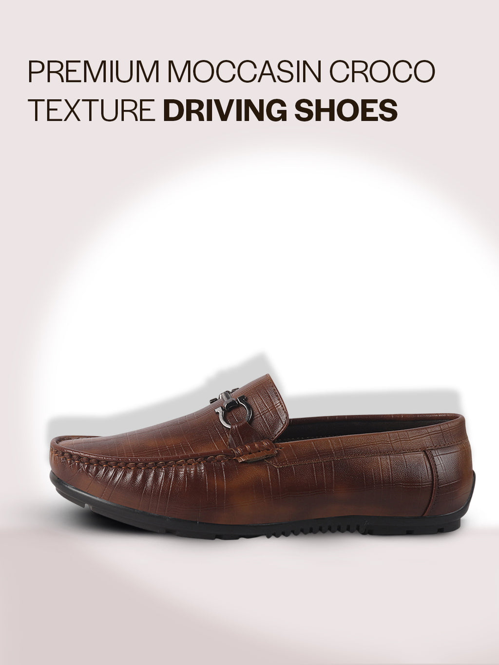 men textured driving loafers