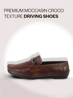 men textured driving loafers