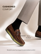 men textured driving loafers
