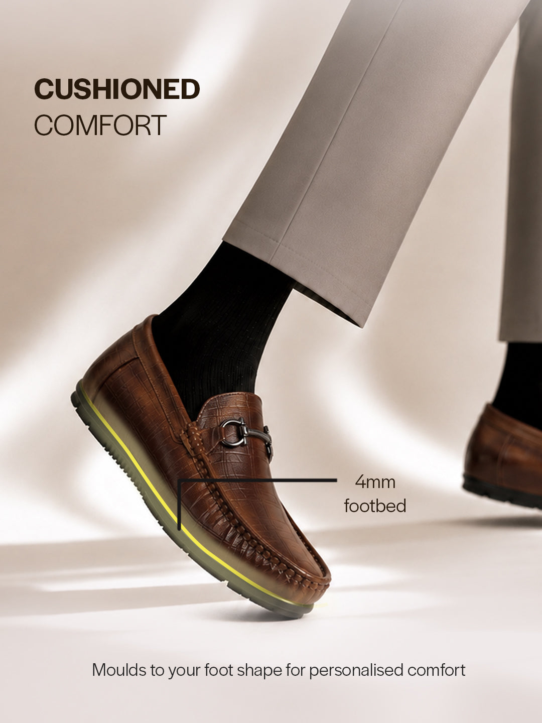 men textured driving loafers