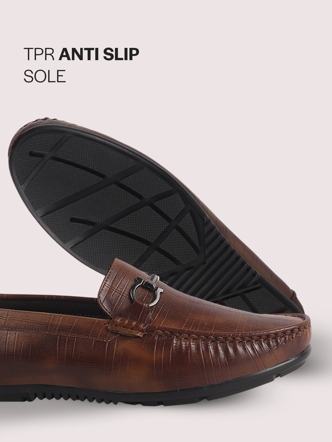 men textured driving loafers
