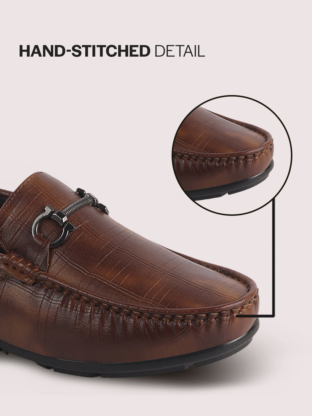 men textured driving loafers