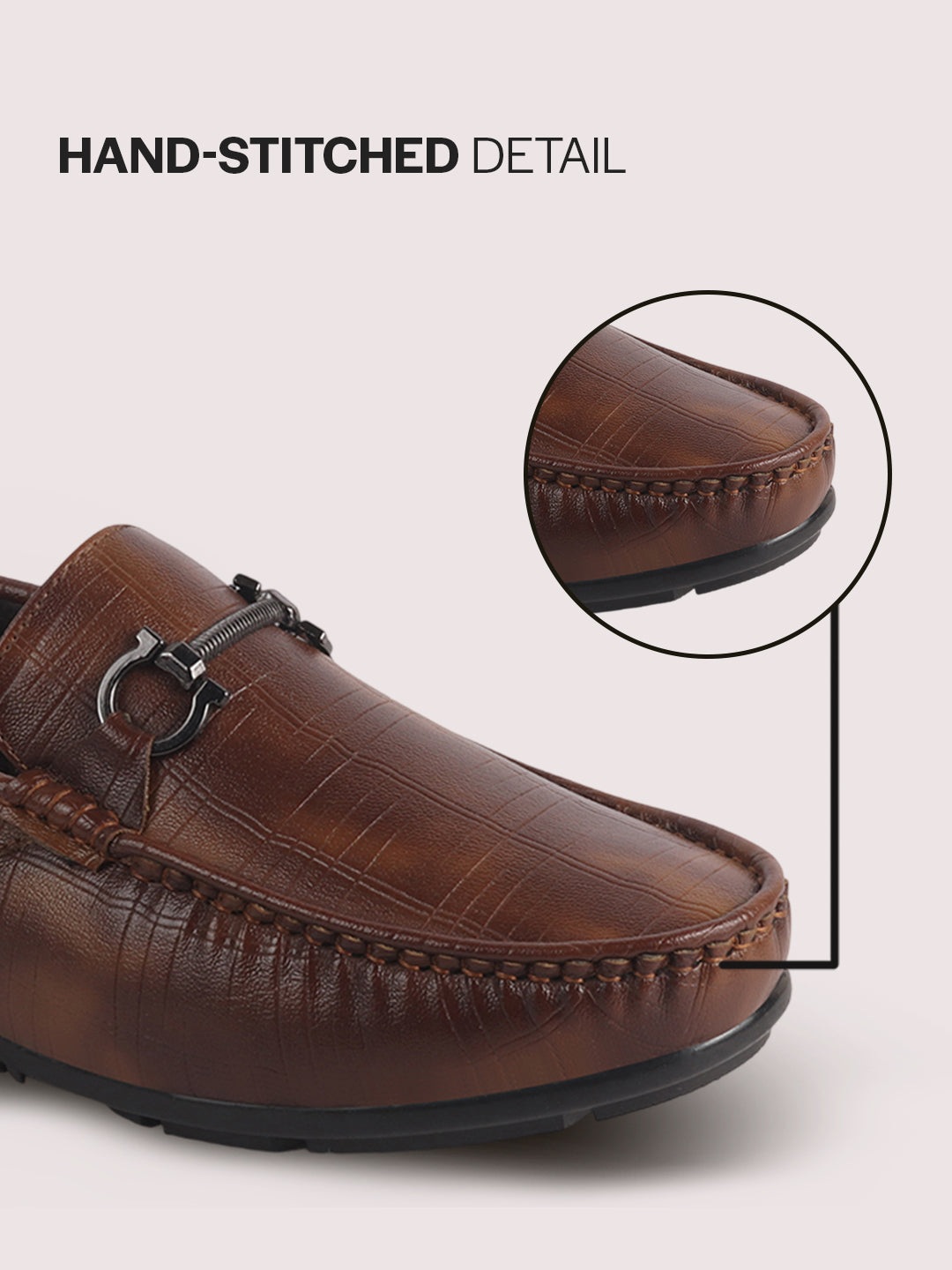 men textured driving loafers