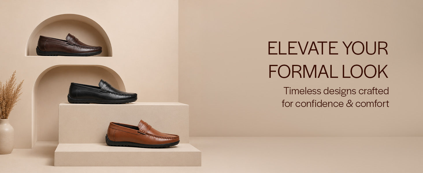 Men Black Casual Slip-On Flexible Moc Toe Penny Loafers|All Day Comfort Cushioned Insole Driving Shoe|Semi-Formal Outfits, Daily Office Wear