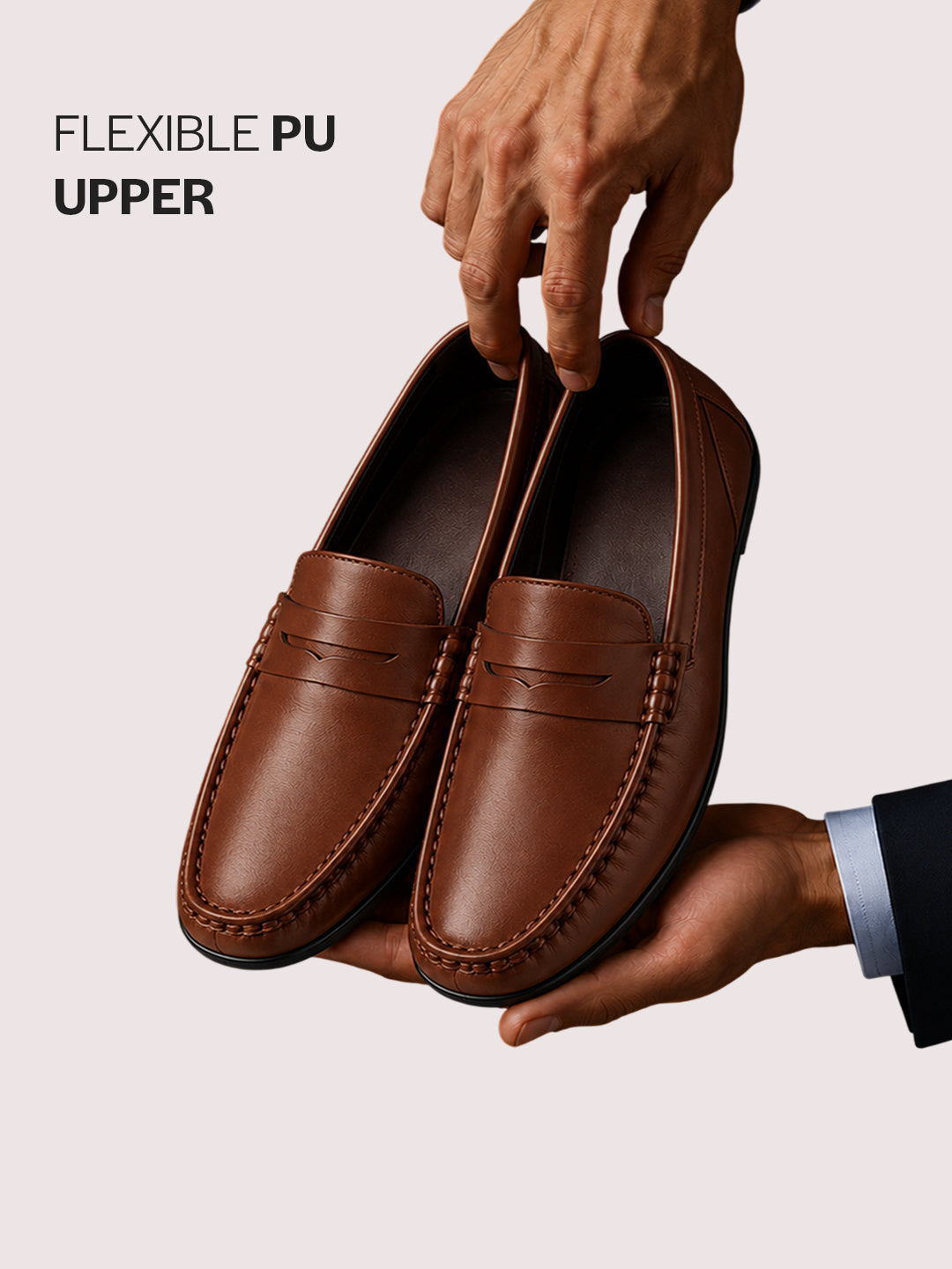 men leather penny loafers