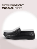 men dark textured bit loafers