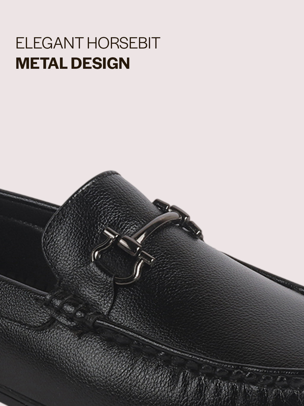 men dark textured bit loafers