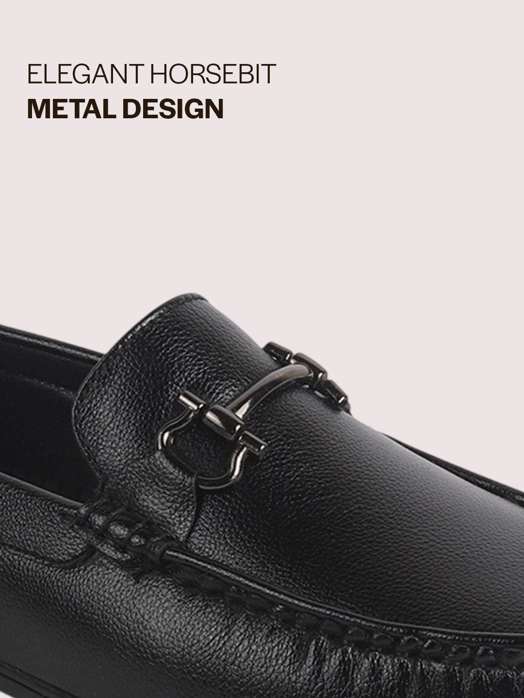men dark textured bit loafers