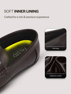 textured leather dark loafers men