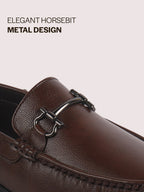 men dark textured bit loafers