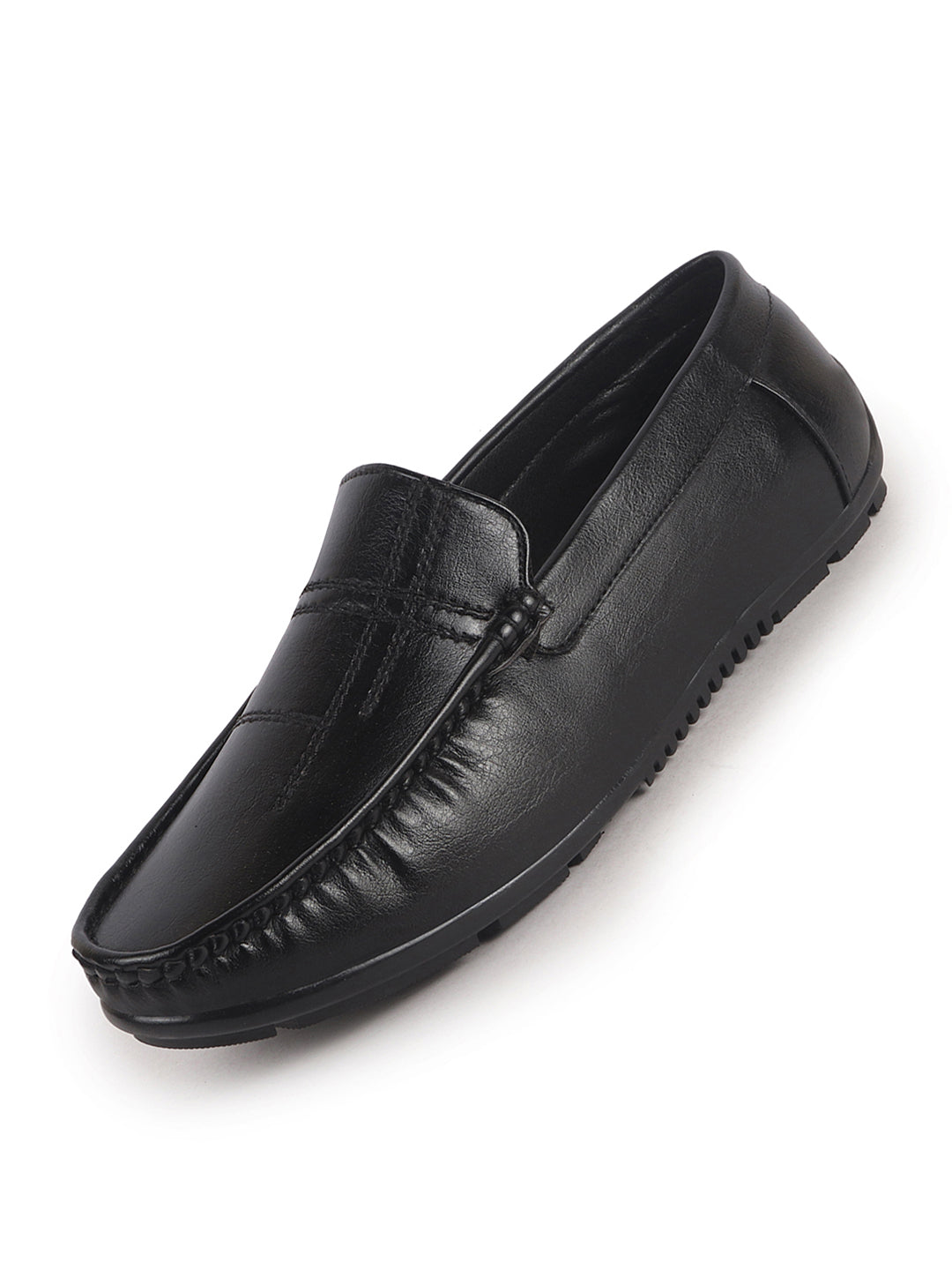 men stitched driving loafers