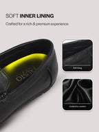 men stitched driving loafers