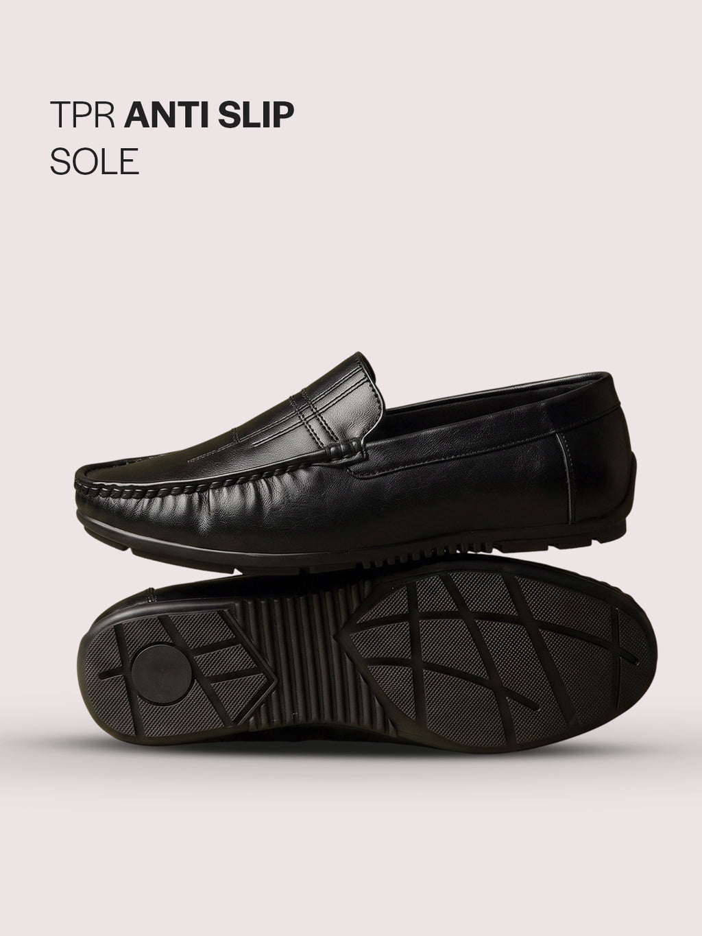 men stitched driving loafers