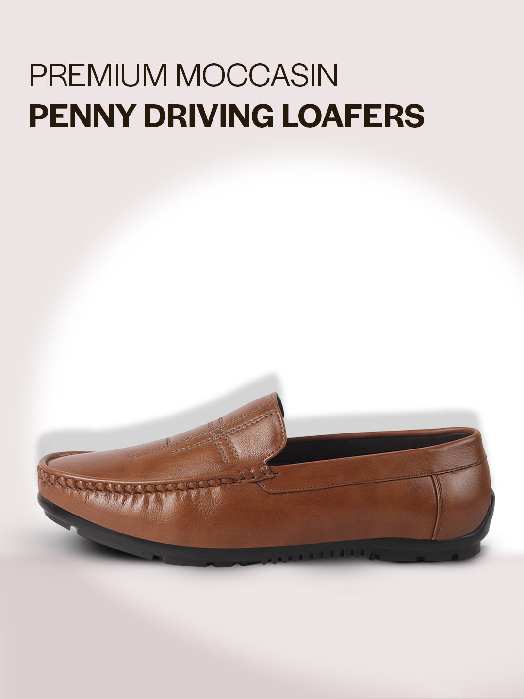 men stitched driving loafers