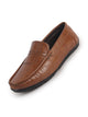 Men Tan Casual Slip-On Flexible Stitched Moc Toe Penny Loafers|All Day Comfort Cushioned Insole Driving Shoes|Semi-Formal Outfits, Daily Office Wear