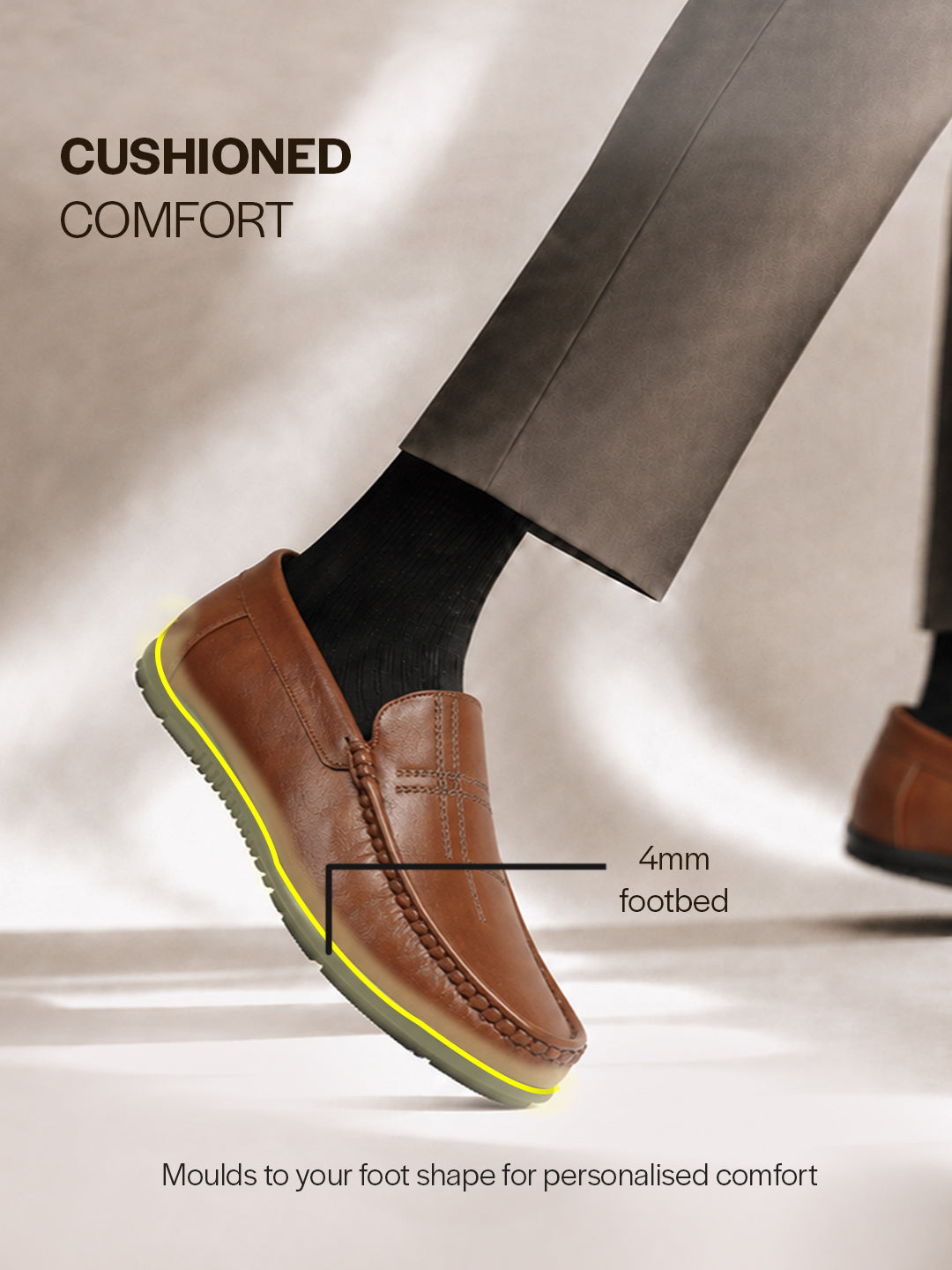 men stitched driving loafers