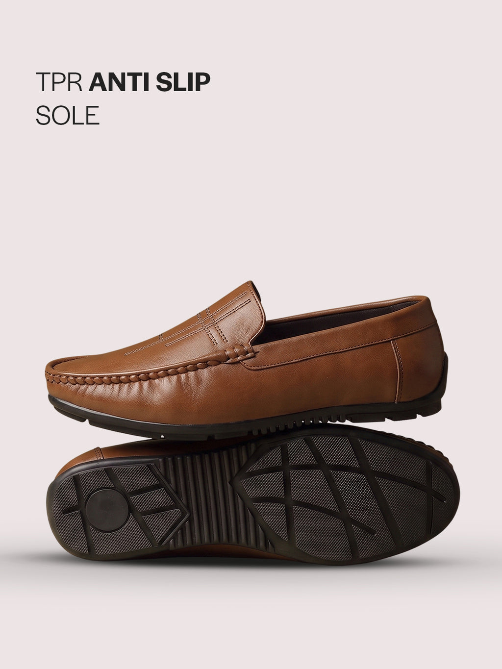 men stitched driving loafers