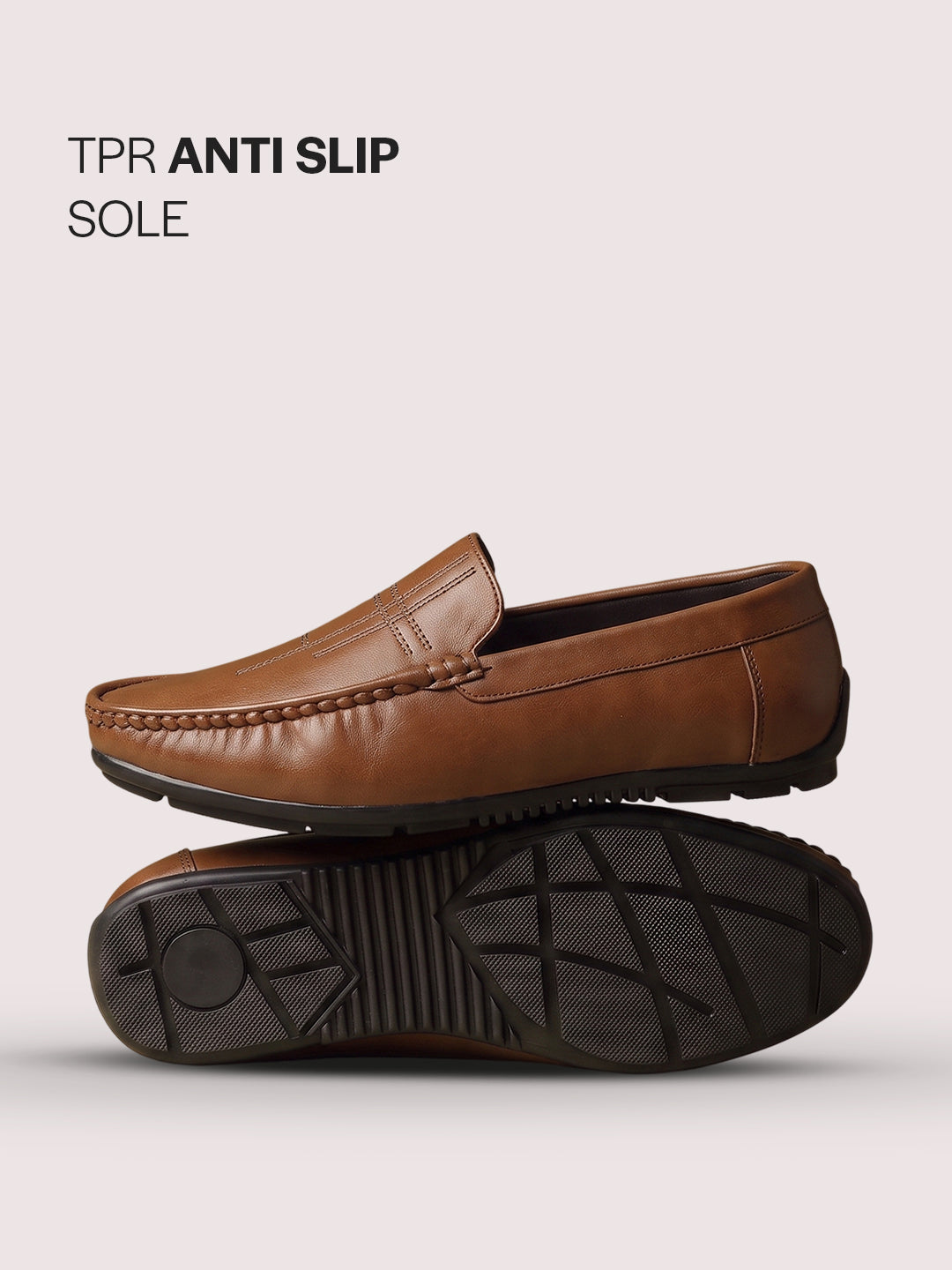 men stitched driving loafers