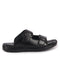 Men Black Open Toe Broad Feet Double Adjustable Strap Ethnic Kurta Slip On Sandals|Anti-Skid Sole Slippers|Memory Cushion Insole