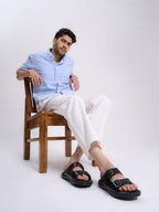 Men Brown Open Toe Broad Feet Double Adjustable Strap Ethnic Kurta Slip On Sandals|Anti-Skid Sole Slippers|Memory Cushion Insole