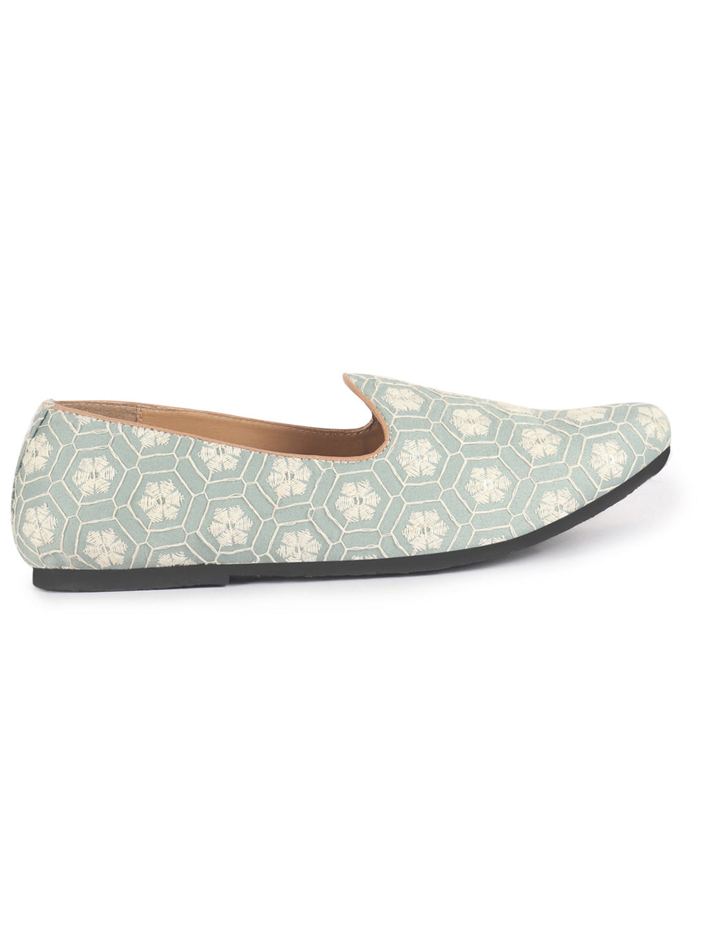 Men Olive Floral Embroidery Ethnic Slip On Juttis and Mojaris for Wedding|Party Slip-On|Traditional Kurtas Shoes