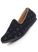 Men Blue Embroidery Sequin Ethnic Slip On Juttis and Mojaris for Wedding|Festive Party Slip-On|Traditional Sherwani Shoes