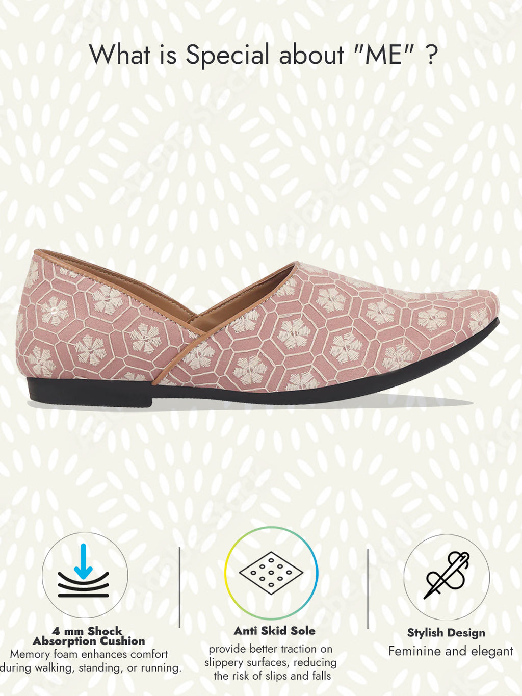 Men Pink Floral Embroidery Ethnic Half Cut Slip On Juttis and Mojaris for Wedding|Sherwani Slip-On|Traditional Kurtas Shoes