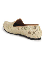Men Cream Traditional Sequin Ethnic Slip On Juttis and Mojaris for Wedding|9 Colors|1-14UK Small Plus Sizes|Traditional Kurtas & Sherwani Shoe