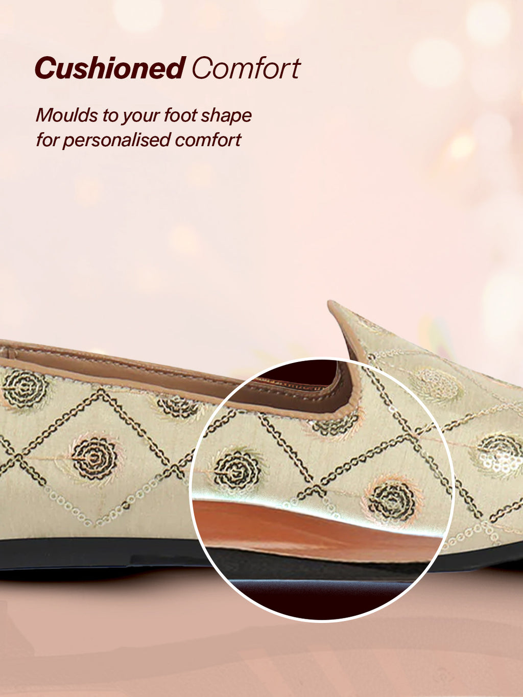 men cream traditional sequin ethnic slip on juttis and mojaris for wedding|9 colors|1-14uk small plus sizes|traditional kurtas & sherwani shoe