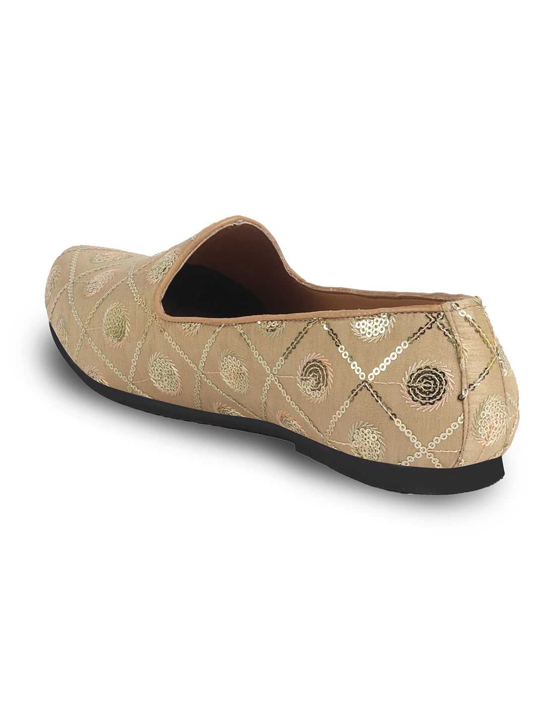 Men Golden Traditional Sequin Ethnic Slip On Juttis and Mojaris for Wedding|9 Colors|1-14UK Small Plus Sizes|Traditional Kurtas & Sherwani Shoe