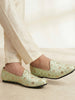 Men Pista Green Traditional Sequin Ethnic Slip On Juttis and Mojaris for Wedding|9 Colors|1-14UK Small Plus Sizes|Traditional Kurtas & Sherwani Shoe