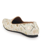 Men White Traditional Sequin Ethnic Slip On Juttis and Mojaris for Wedding