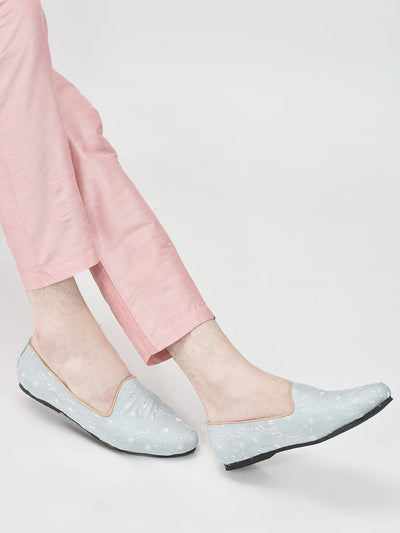 Men Steel Grey Festive Embroidered Ethnic Slip On Juttis and Mojaris for Wedding|9 Colors|1-14UK Small Plus Sizes|Traditional Kurtas & Sherwani Shoe
