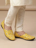 Men Yellow Traditional Silk Embroidered Zardozi Slip On Juttis and Mojaris for Wedding|9 Colors|1-14UK Small Plus Sizes|Traditional Sherwani and Kurta Shoe
