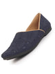 Men Blue Festive Embroidered Ethnic Half Cut Slip On Juttis and Mojaris for Wedding|Traditional Kurtas & Sherwani Shoe