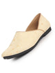 Men Cream Festive Embroidered Ethnic Half Cut Slip On Juttis and Mojaris for Wedding|Traditional Kurtas & Sherwani Shoe